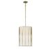 Lavery Regal Terrace Soft Brass & White Fabric 1 Light Led Pendant