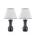 Aspen Creative Two Pack Set, 20" High, Ceramic Table Lamp, Dark Grey with Hardback Empire Lamp Shade in Off-White, 12 1/2" Wide