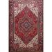 Vintage Red Geometric Heriz Persian Home Decor Area Rug Wool Handmade - 7'11" x 10'6"