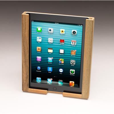 Teak iPad Rack - 8" W x 9-5/8" H x 1-1/16" D