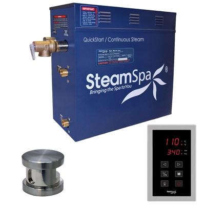 SteamSpa Oasis 7.5 KW QuickStart Steam Bath Generator Package in Brushed Nickel