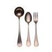 3-piece Stainless Steel w/PVD Titanium Coating Vintage Bronzo Serving Set (Fork, Spoon, and Ladle)