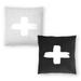 Crosses On Grey and Cross On Grey - Set of 2 Decorative Pillows