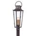 Troy Lighting Parisian Square 4-light Aged Pewter Post Lantern with Clear Glass