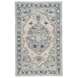 Capel Shakta-Medallion Cream Blue Rectangle Hand Tufted Area Rug