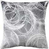 Karalina Feather Swirl Gray 20x20 Throw Pillow with Polyfill Insert