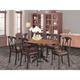 East West Furniture 7 Piece Modern Table Set- an Oval Wooden Table and 6 Kitchen Dining Chairs, Black & Cherry (Seat Options)