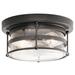 Kichler Lighting Mill Lane Collection 2-light Anvil Iron Outdoor Flush Mount