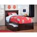 Nantucket TwinXL Platform Bed with Footboard and 2 Drawers in Espresso