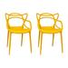 Porch & Den Sargent Contemporary Stackable Plastic Loop Dining Arm Chair (Set of 2)