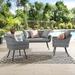 Endeavor 3 Piece Outdoor Patio Wicker Rattan Sectional Sofa Set