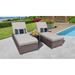 Florence Wheeled Chaise Set of 2 Outdoor Wicker Patio Furniture and Side Table