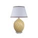 Aspen Creative 26 1/2" High Ceramic Table Lamp, Daffodil Yellow with Crystal Base and Empire Lamp Shade in White, 17 1/2" Wide