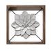 Stratton Home Decor Grey Framed Metal Flower - 15.75 X 1.57 X 23.62