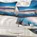 Designart 'Bright Blue Sky and Blue Waters' Seashore Throw Pillow