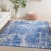 Nourison Whimsicle Modern Distressed Abstract Blue Ivory Area Rug