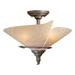 Capri 15-in W Bronze Rustic Vine Semi Flush Mount Ceiling Light - 15-in W x 11.75-in H x 15-in D