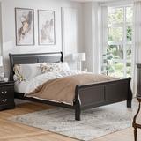 Furniture of America Devi Black Traditional Solid Wood Sleigh Bed