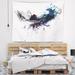 Designart 'Dark Blue Multicolor Stain' Abstract Watercolor Wall Tapestry