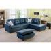 Denim Blue Faux Leather Right Facing 3-piece Sectional Sofa Set(9518B)