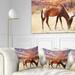Designart 'Antelope in Bush under Dramatic Sky' African Landscape Printed Throw Pillow