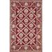 Red Floral Assorted Oriental Wool Area Rug Hand-tufted Office Carpet - 5'6" x 8'0"