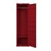 Single Door Wardrobe with Double Storage Compartment and Cremone Bolt, Red