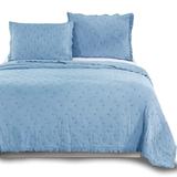 KASENTEX 3-Piece Stone Washed Quilt Set Soft Cotton Reversible Bedspread Coverlet Set