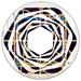 Designart 'Trendy Gold Chain Pattern' Printed Modern Round or Oval Wall Mirror - Whirl