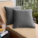 Sorra Home Charcoal Grey Corded Indoor/ Outdoor Pillow Set (Set of 2)