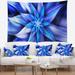 Designart 'Dancing Blue Flower Petals' Floral Wall Tapestry