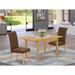 East West Furniture Dining Room Furniture Set- a Kitchen Table and Linen Fabric Dining Chairs, (Pieces & Finish Options)