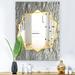 Designart 'Silver Flower Embossing' Traditional Mirror - Frameless Printed Wall Mirror