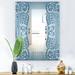 Designart 'Light Blue Look At Me' Mid-Century Mirror - Large Printed Wall Mirror