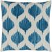 Livabliss Valeriya Modern Ikat Bright Blue Feather Down or Poly Filled Throw Pillow 18-inch