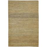 One of a Kind Hand-Knotted Modern & Contemporary 5' x 8' Solid Jute Gold Rug - 5'1"x8'0"