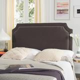 Safavieh Dane Charcoal Grey/ Light Grey Piping Linen Upholstered Headboard (Queen)