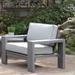 Luva Modern Grey Aluminum Padded Patio Armchairs by Furniture of America (Set of 2)