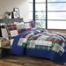 Cozy Line Nate Patchwork Reversible Cotton Quilt Bedding Set - Navy/Red/Green/White