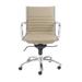 HomeRoots 27.01" X 25.04" X 38" Low Back Office Chair in Taupe with Chromed Steel Base - 27.01" X 25.04" X 38"