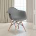 2 Pack Plastic Chair with Wooden Legs