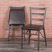 2 PK Brown Folding Ladder Back Metal Chair - Brown Vinyl Seat - Dining Furniture