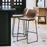 Picket House Furnishings Collins Metal and Faux Leather Bar Stools (Set of 2)