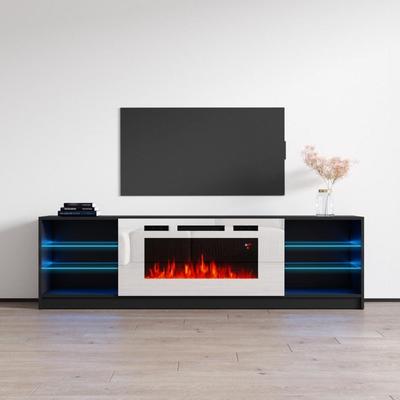 Boston WH01 79-inch Modern Electric Fireplace TV Stand