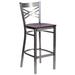 X Back Metal Restaurant Barstool - Vinyl Seat - 17"W x 18"D x 42.25"H - 17"W x 18"D x 42.25"H