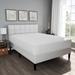 Padded Mattress Cover-100% Cotton Overstuffed Quilted Skirted Bed Protector Topper by Lavish Home - White