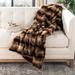 SAFAVIEH Faux Luxe Brick Chocolate 50 x 60-inch Throw Blanket