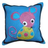 Cottage Home Cute Petite Mouse Wool 12 Inch Throw Pillow