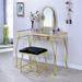 Mowe Contemporary Metal 3-Piece Makeup Vanity Set with Stool by Furniture of America