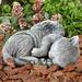 Cat Memorial Stone - Peaceful Sleeping Kitten Angel Statue - Pet Sympathy Gift by Pure Garden (Gray)